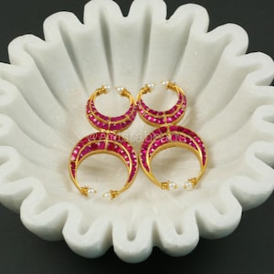 Jadau Kundan-oorbellen, Kundan-oorbellen, Kundan, Pachi Kundan-oorbellen, Jhumka, gouden oorbellen, Kundan Pearl Jhumka