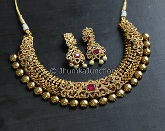 Gold Kundan Necklace, Designer Kundan necklace, Royal Jaipur Necklace, Polki Kundan Necklace, Hand made Necklace