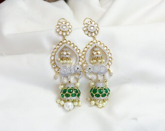 Kundan Chandbali,  Kundan Earrings,  Pachi Kundan Earrings, Jhumka, Gold Pearl earrings, Jadau Kundan Earrings