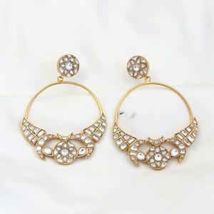 Kundan Chandbali,  Kundan Earrings,  Pachi Kundan Earrings, Jhumka, Gold Pearl earrings, Jadau Kundan Earrings