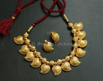 Handmade Mango Necklace, Indian wedding, Tusi Necklace, Vajrateek Vajratik necklace, Indian Bridal Jewelry, Thussi necklace