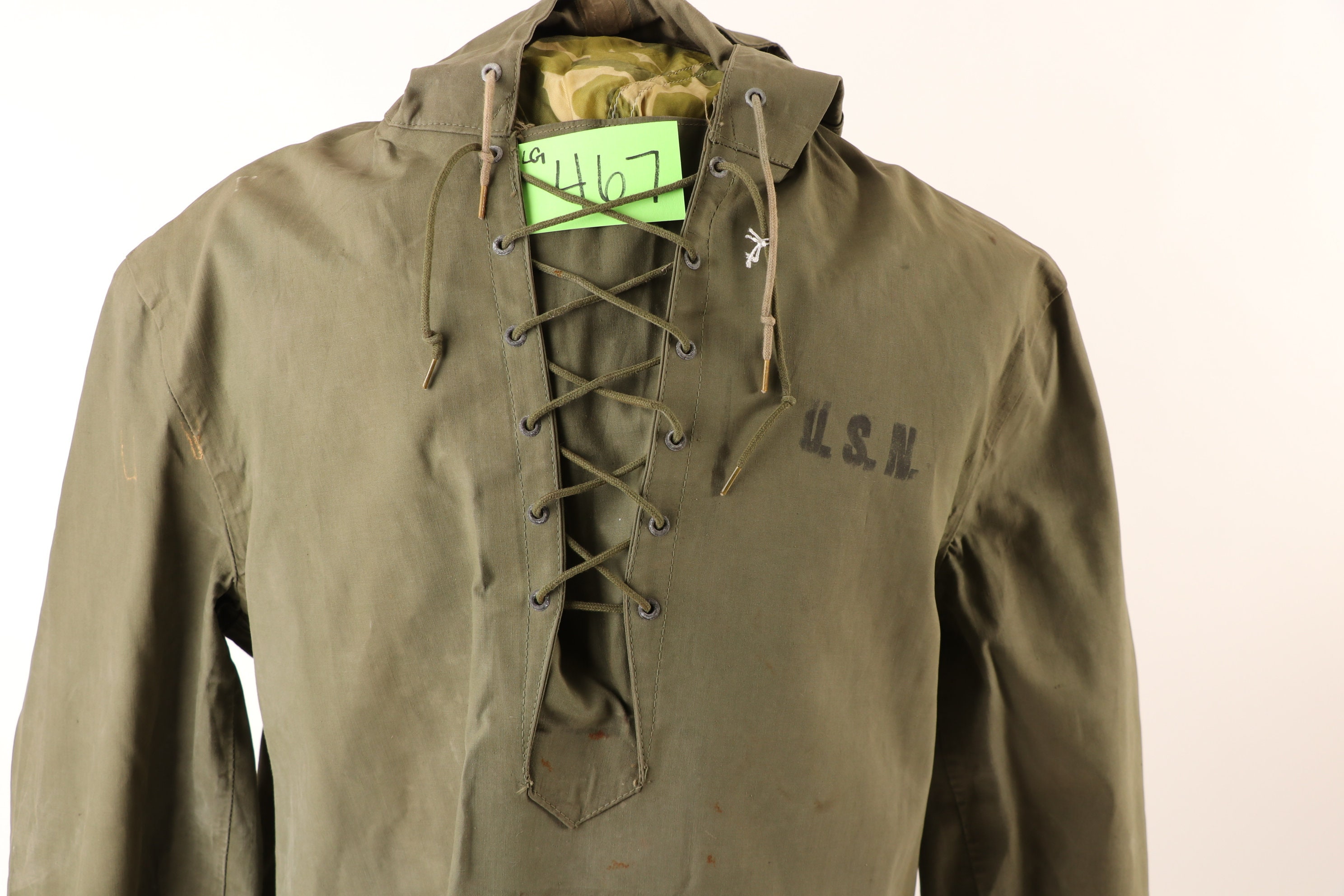 ORIGINAL WWII USN U.S. NAVY N-2 RAIN PARKA JACKET SIZE LARGE