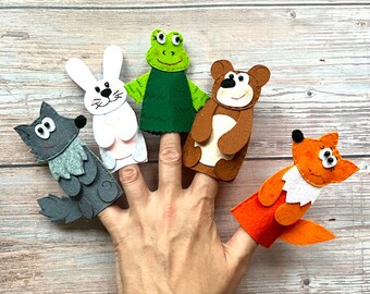 Felt Finger Puppets: Woodland Animals Mitten Story