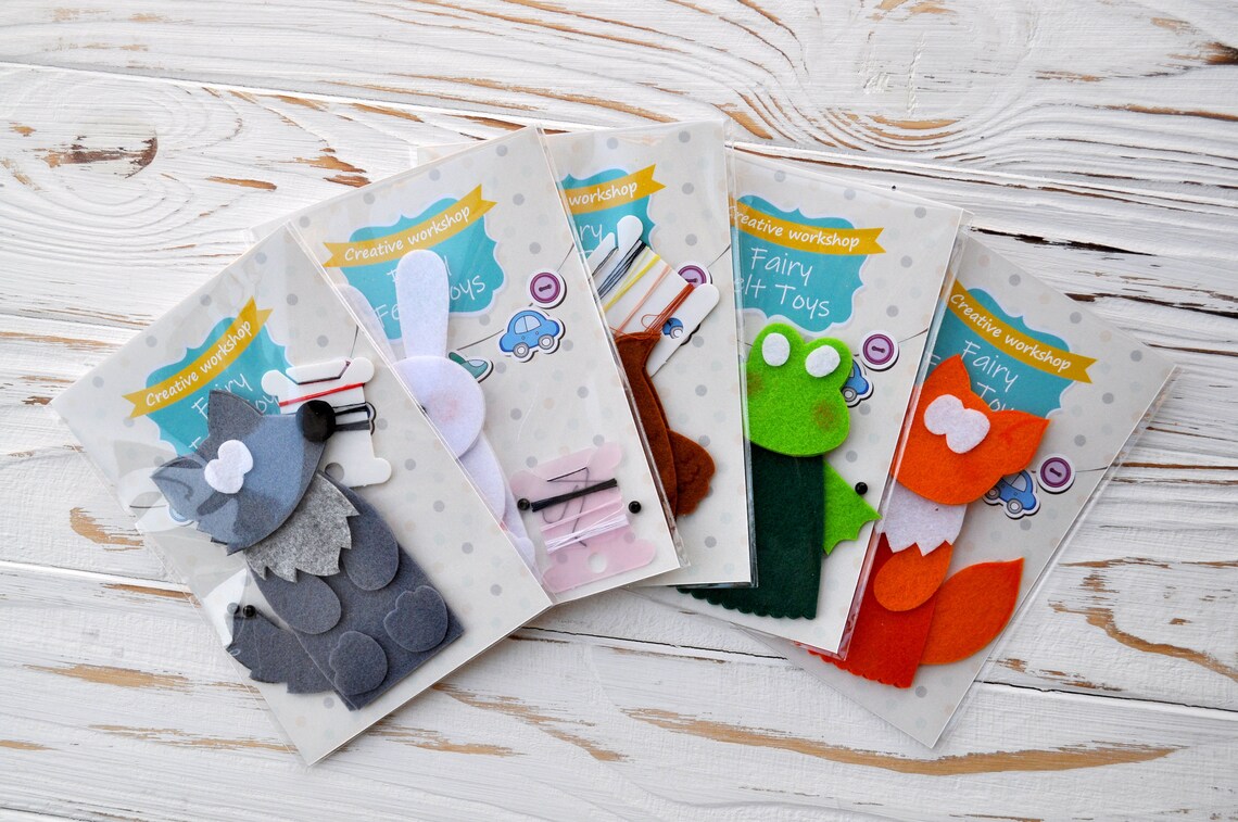 Craft kits for adults Set 5 DIY sewing kit Woodland animals | Etsy