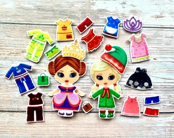 Felt paper doll Personalized Quiet book for girl. Felt doll house. Activity book learning for kids. Preschool busy book. Dress up doll.