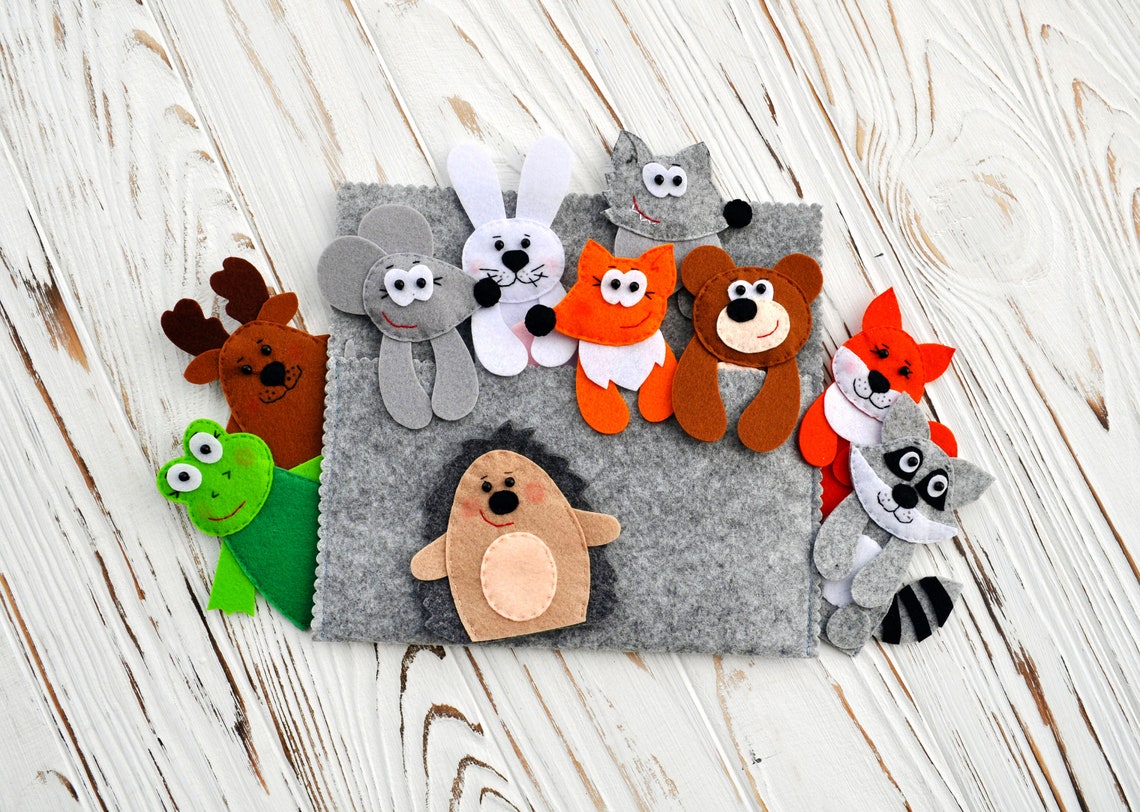 Handmade Finger puppets Felt animals Etsy
