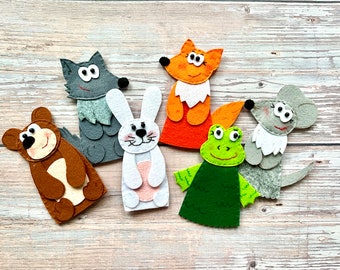 Handmade Felt Woodland Finger Puppets – Storytelling, Montessori Toy, Waldorf Gift for Kids
