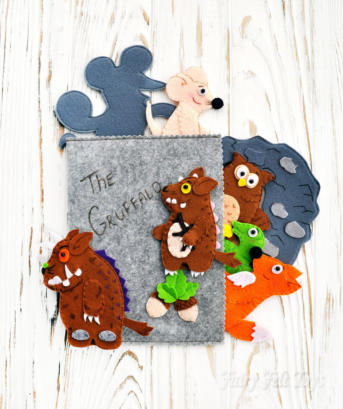 Gruffalo Felt finger puppets Handmade kids puppet show. Etsy