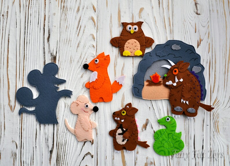 Gruffalo Finger puppets Felt story Etsy