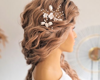 Épingles à cheveux en perles blanches, accessoires pour cheveux de mariage, épingle à cheveux de mariée, pièce de cheveux florale, mariée à être, pièce de cheveux de ballerine, inspiration de mariage