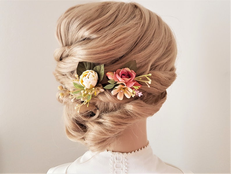 FLOWER HAIR PINS Hair Pin Spring Headpiece Gift For Her Ivory Hairpiece Bridal Hair Pins Flower Hair Accessories Ballerina Hair piece
