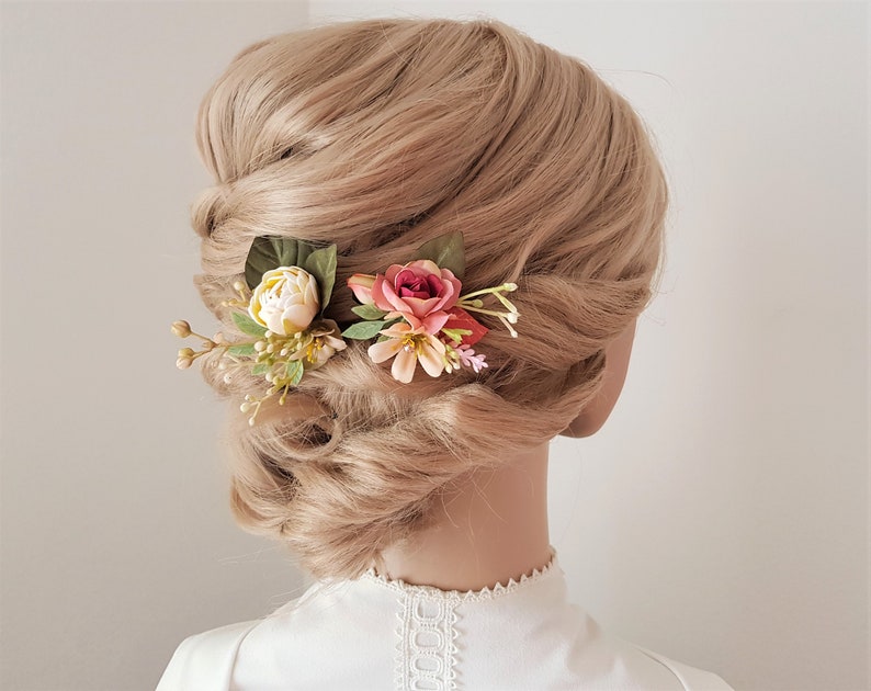 FLOWER HAIR PINS Hair Pin Spring Headpiece Gift For Her Ivory Hairpiece Bridal Hair Pins Flower Hair Accessories Ballerina Hair piece