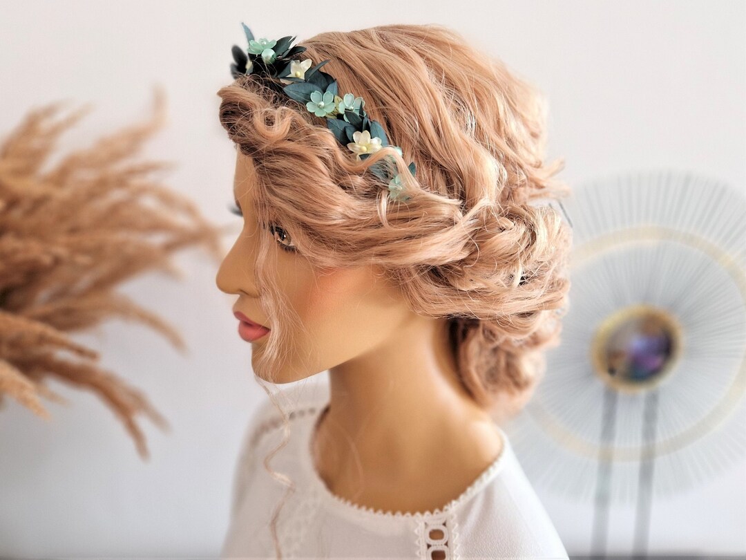 Eucalyptus Pearl Headband Dried Greenery Headband Flower Etsy