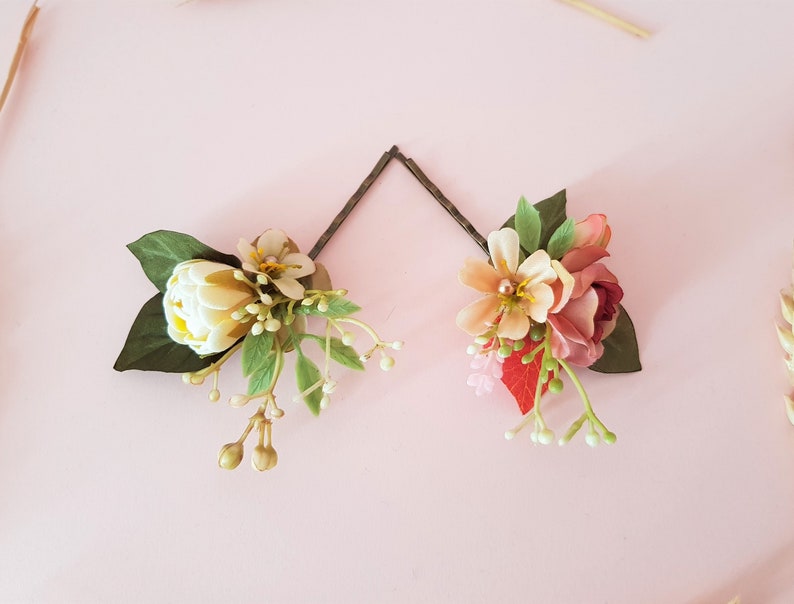 FLOWER HAIR PINS Hair Pin Spring Headpiece Gift For Her Ivory Hairpiece Bridal Hair Pins Flower Hair Accessories Ballerina Hair piece