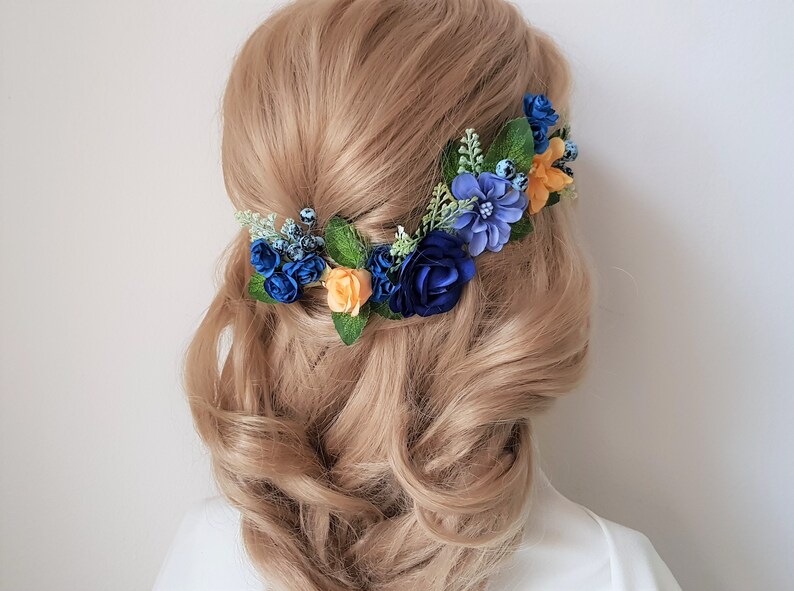 BLUE HAIR PIN Something Blue Bride Navy Blue Hair Pin Etsy