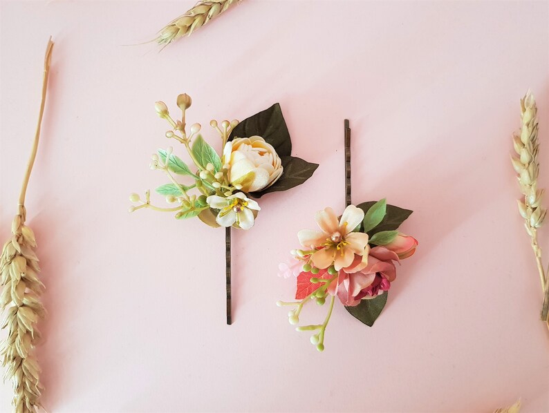 FLOWER HAIR PINS Hair Pin Spring Headpiece Gift For Her Ivory Hairpiece Bridal Hair Pins Flower Hair Accessories Ballerina Hair piece