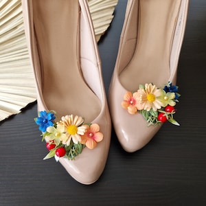 Floral Shoe Clips • Autumn Flower Accessories • Boho Wedding Shoes • Clip for Shoes • Bride To Be • Handmade Jewelry Gifts • Shoe Brooch