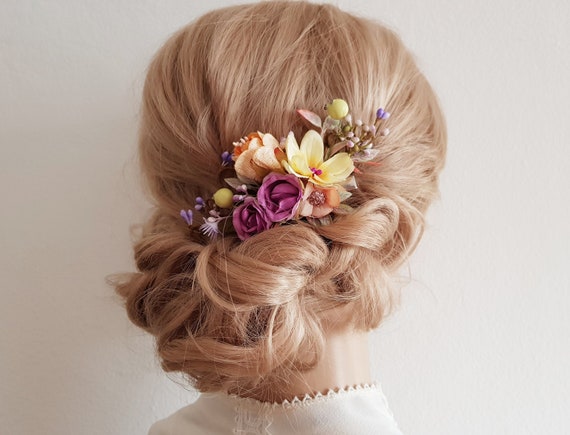 Prom Hair Clip Floral Hair Piece Mauveblush Flower Clip Prom Etsy
