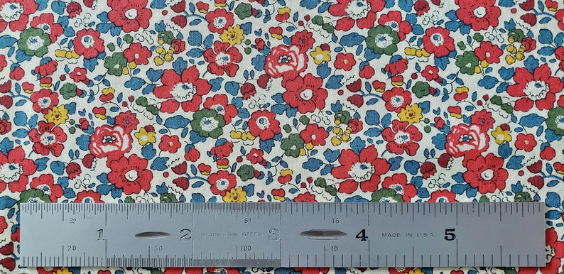 Liberty London Betsy Ann B Burgundy Red Tana Lawn Fabric Half Yard
