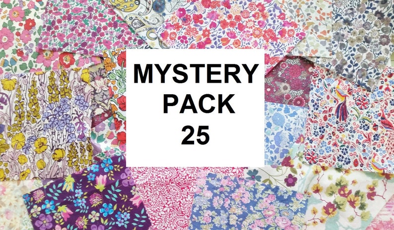 Mystery Assorted Liberty London 25 piece 5inch Squares Scrap Charm Pack image 2