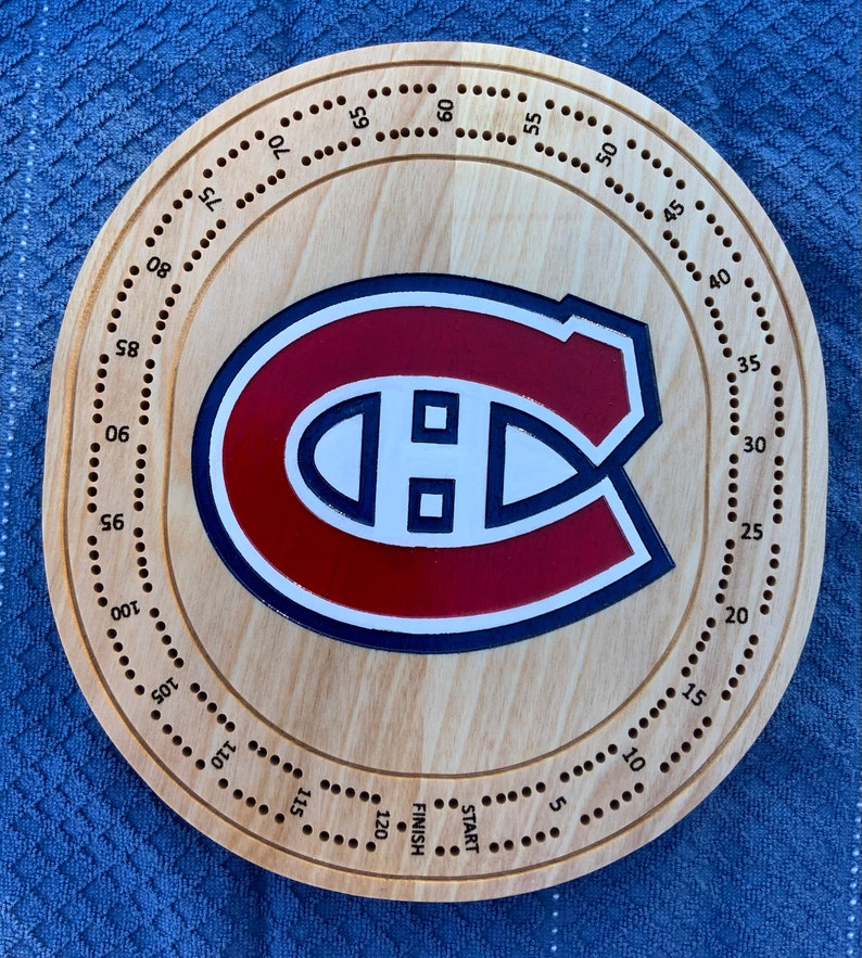 NHL Crib Board Cribbage Game Board Montreal Canadiens Les Etsy