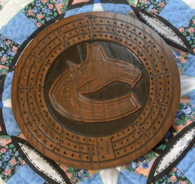 Crib Board Cribbage Game Board Nhl Hockey Card Game Hand Made Etsy