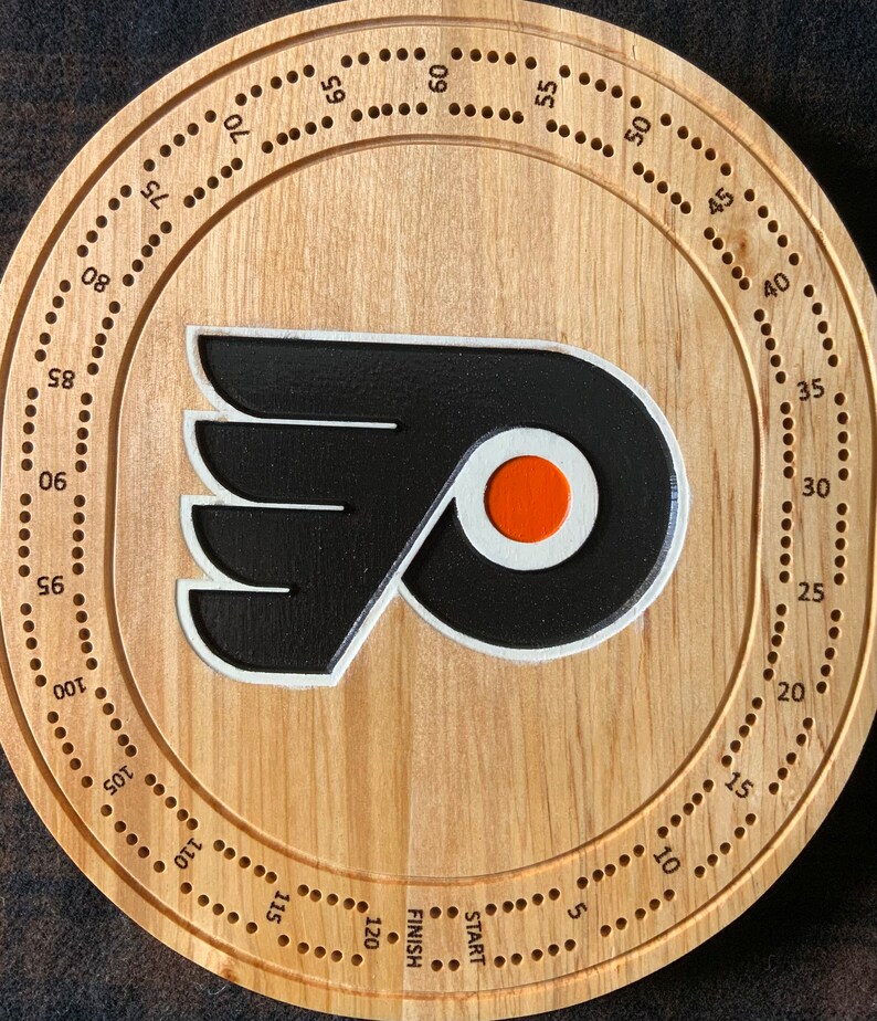 NHL Crib Board Cribbage Game Board Philadelphia Flyers Card Etsy