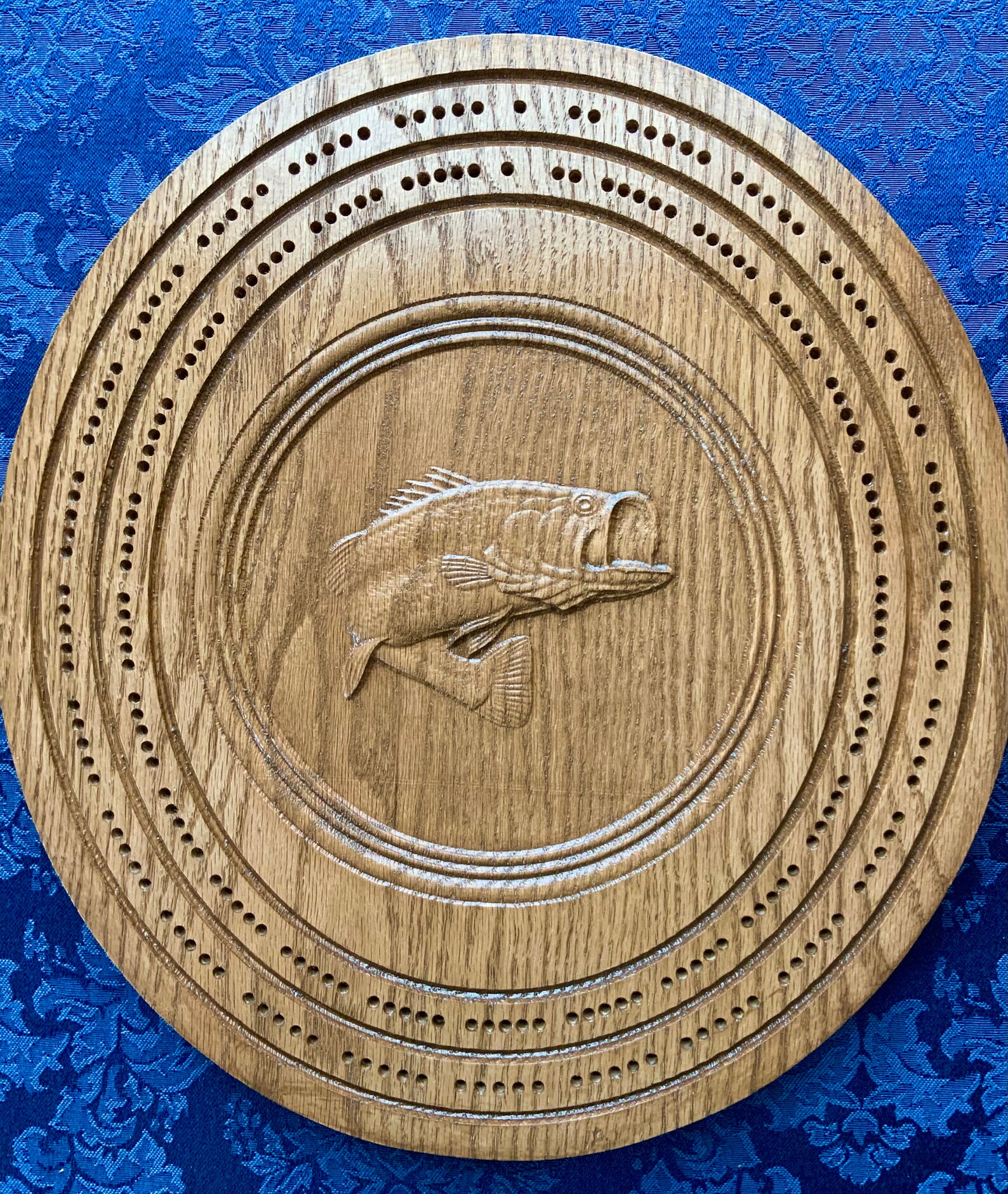 Crib Board Cribbage Game Board Bass Fishing Fish Card Game Hand Made