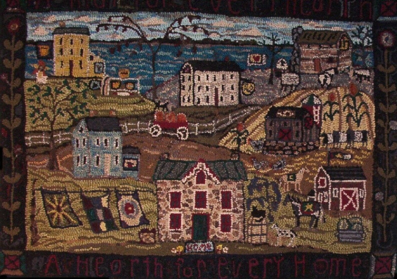 Digital Download PDF Pattern for Primitive Hooked Rug Hooking A Mat for ...