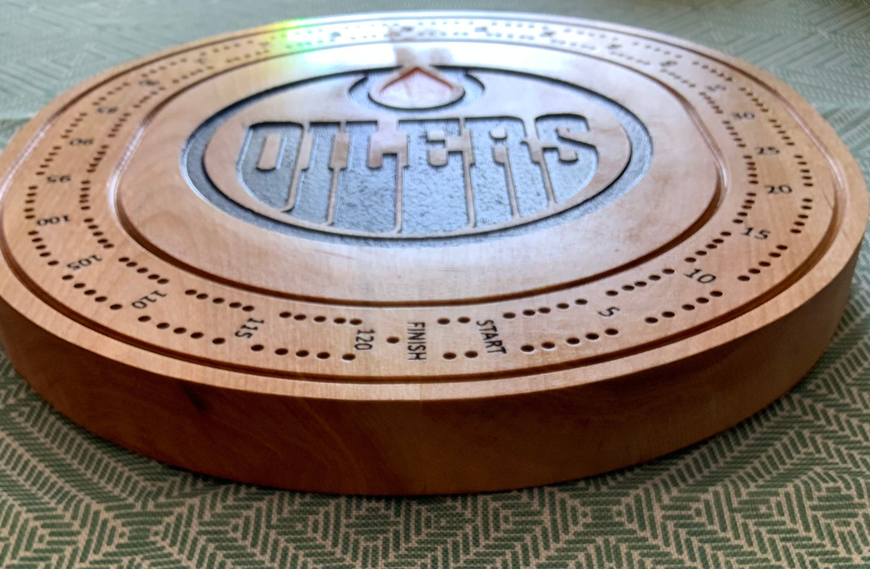 NHL Crib Board Cribbage Game Board Edmonton Oilers Card Game Etsy