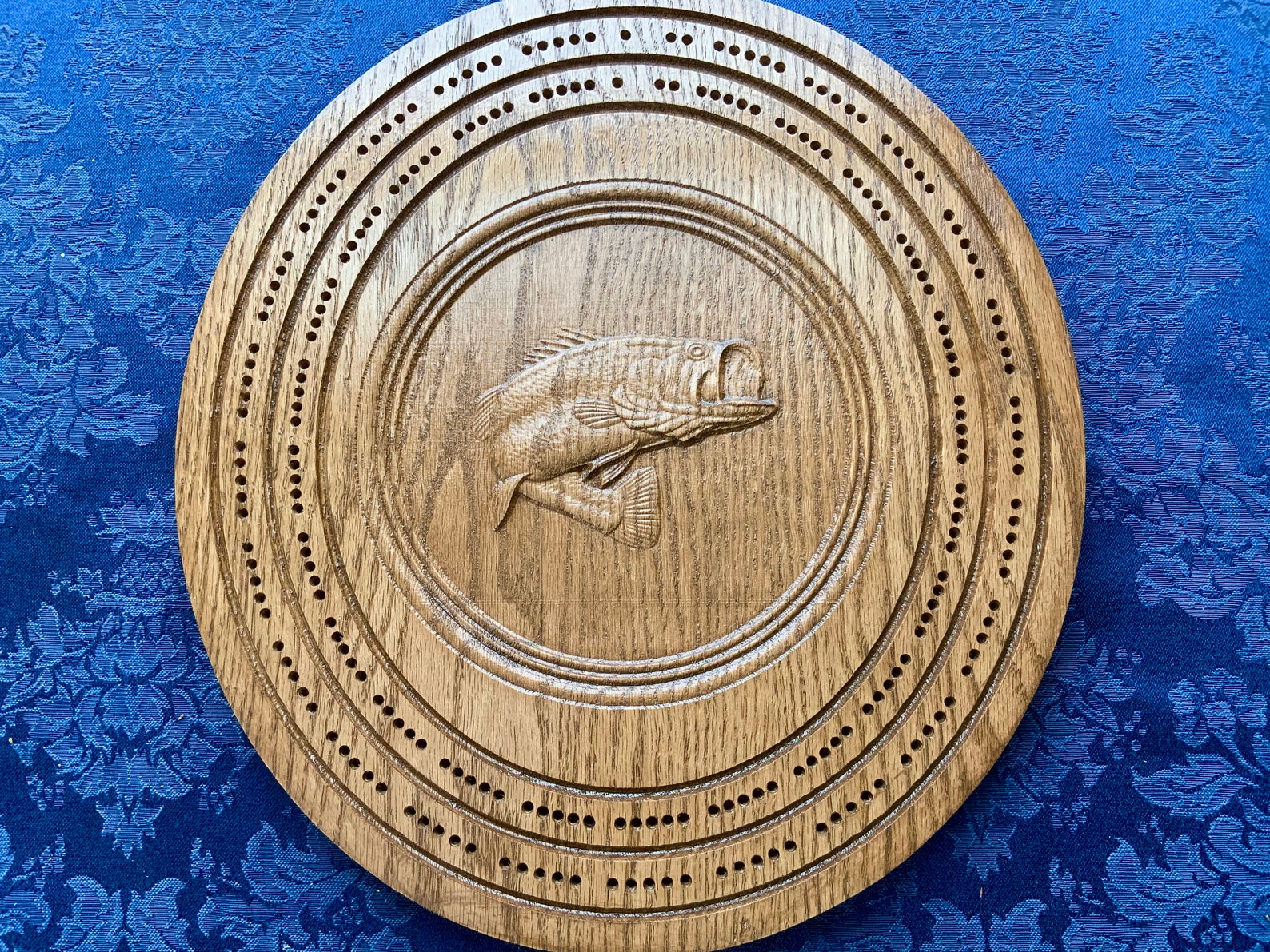 Crib Board Cribbage Game Board Bass Fishing Fish Card Game Hand Made