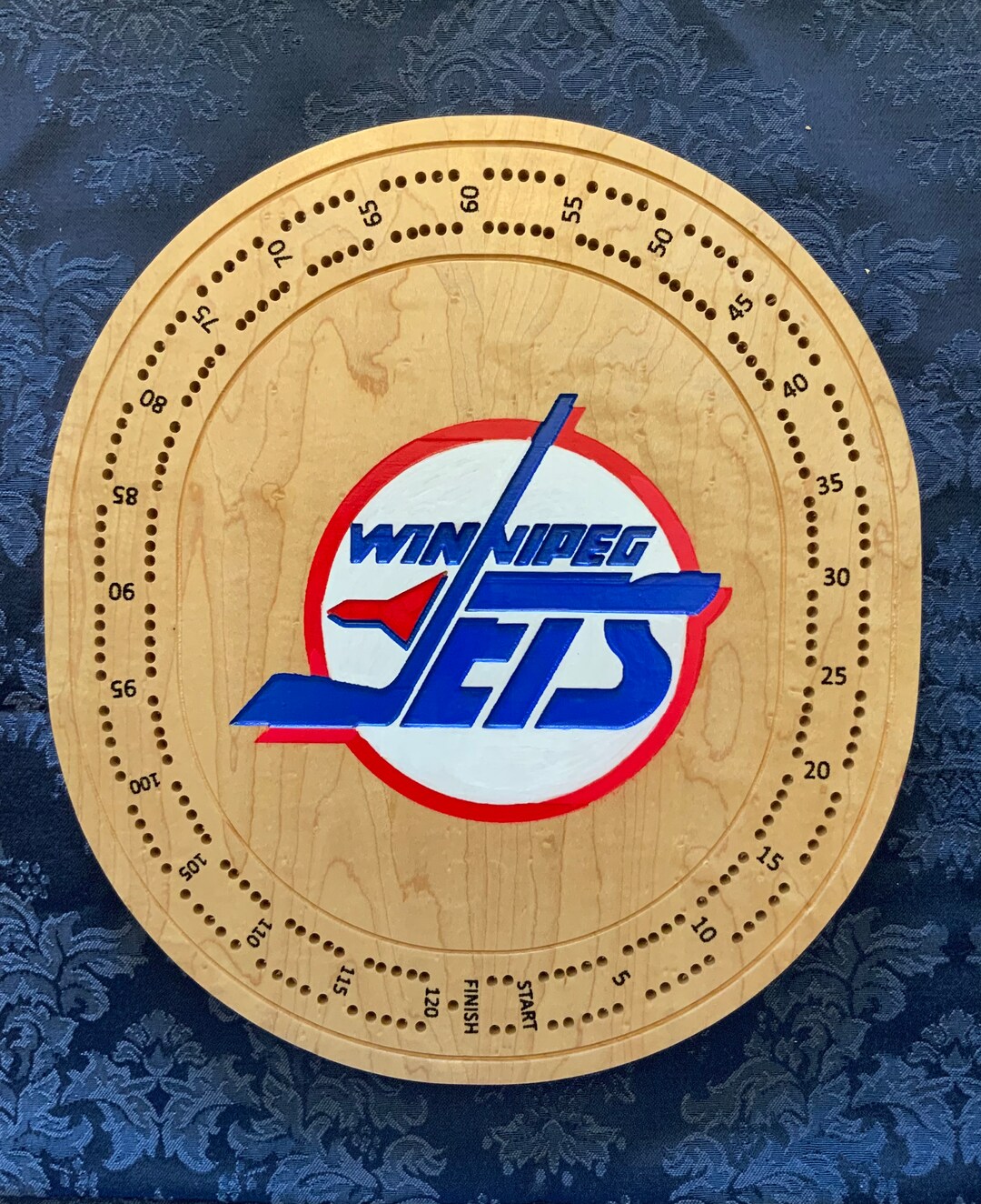 NHL Crib Board Cribbage Game Board Winnipeg Jets Card Game Etsy