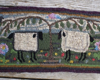 Pattern for Primitive Hooked Rug Hooking Sheep Willow (not the rug!)  Digital PDF Great starter project!