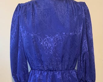 Vestido vintage azul estilo dinastía de los 80