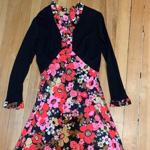 60’s - 70’s Groovy floral long dress