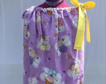 Purple Fairy Pillow Case Dress Size 2T With Matching Hair Bow