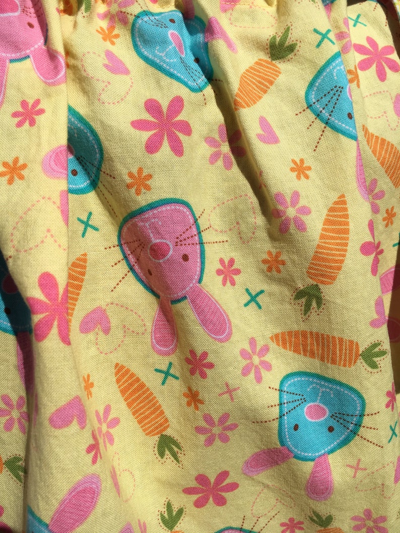 Pastel Easter Bunny Pillow Case Dress Size 5 with Matching Hair Bow