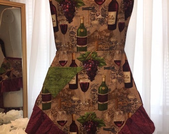 Vintage inspirado vino Apron