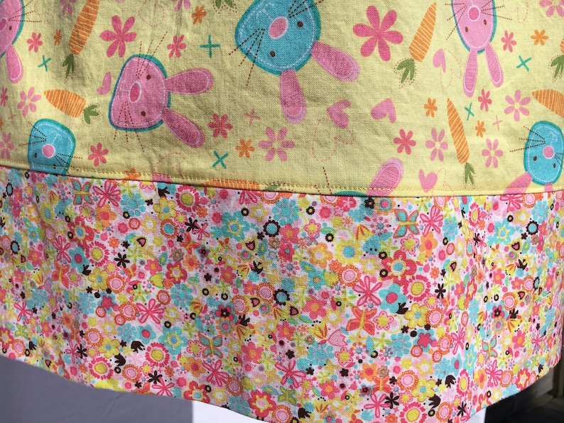 Pastel Easter Bunny Pillow Case Dress Size 5 with Matching Hair Bow