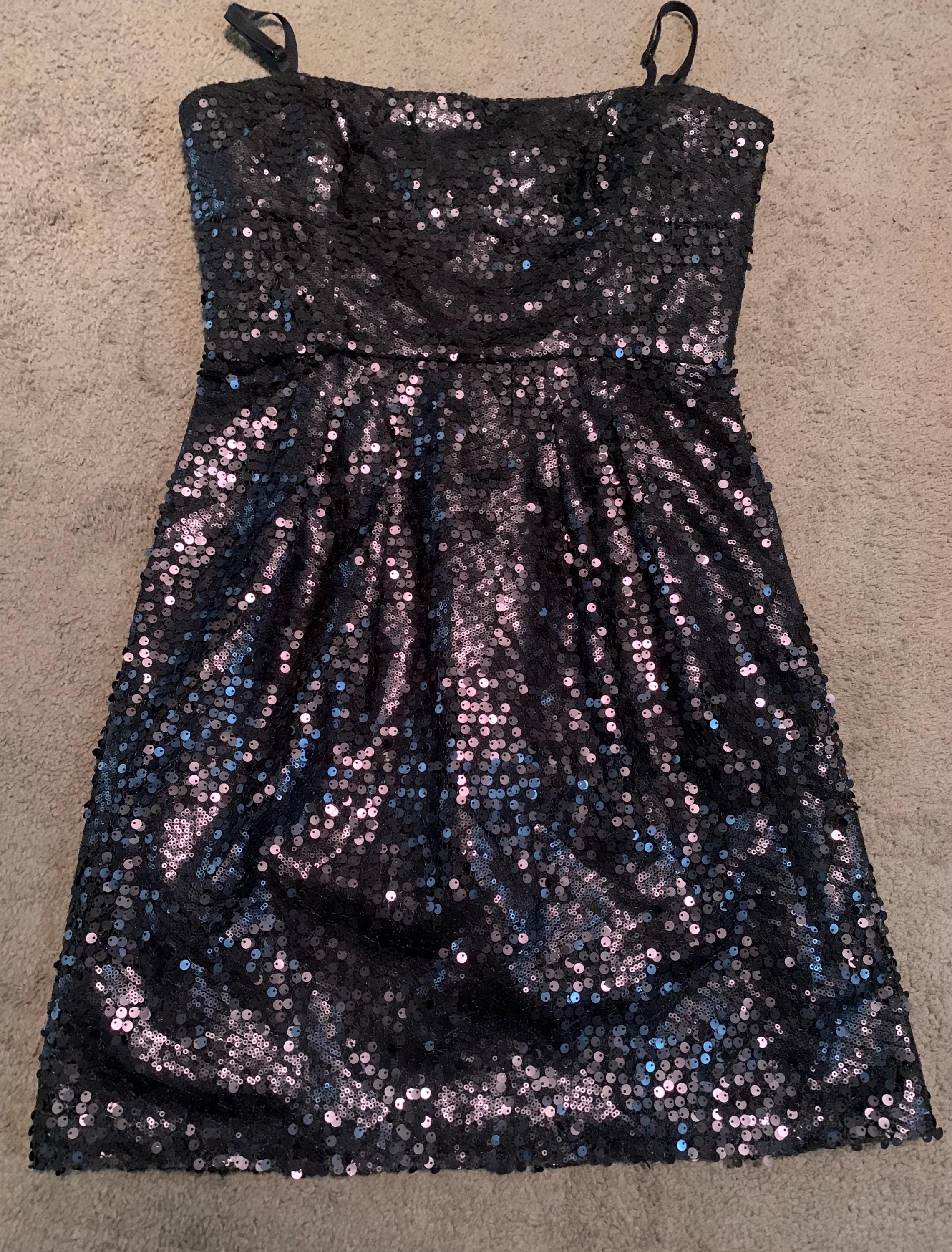 black sequin dress bcbg Sequin Crepe Dress Gold & Black Combo / 6