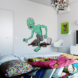 Zombie Wall Decal, Zombie Wall sticker, Zombie wall decor, Zombie Wall Art
