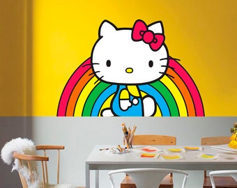 Rainbow Kitty Decal, Rainbow Kitty Sticker, Rainbow Kitty Wall Decor