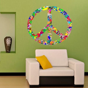 Peace Sign Decal, Peace Sign Sticker, Peace Sign Wall Decor