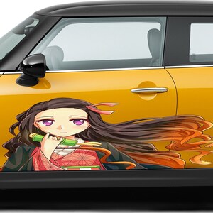 Anime Car Vinyl Side Sticker, Anime Girl Tattoo Car, ANIME, Manga, Anime Car Stickers, Japanese Car Decals, Large Vehicle Graphics
