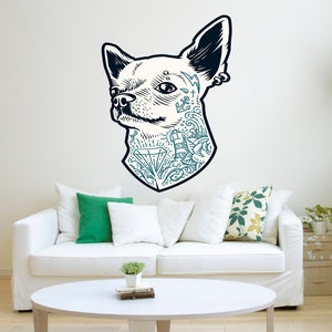 Chihuahua Pirate Wall Decal, Chihuahua Pirate Wall sticker, Chihuahua Pirate wall decor
