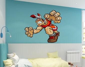 Indian Warrior Decal, Indian Warrior Sticker, Indian Warrior Wall Decor