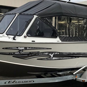 3D Tribal Boat Graphics, Tribal Cigar Boat Wrap, Tribal Yacht Vinyl Decal, Watercraft Sticker, Boat Side Design, Full Color Boat Graphics