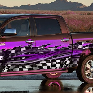 Ripped Metal Karierte Flagge Auto Grafik, Racing Flag Auto Seite Wrap, Vollfarb Auto Seite Aufkleber, Karierte Flagge Auto Vinyl Design