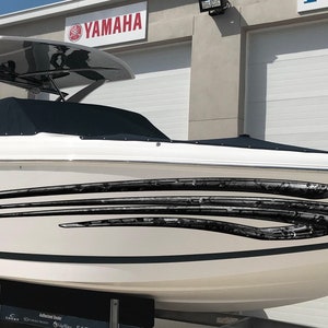 Grafica per barche a colori, Grafica per barche a strisce da corsa, Involucro per barche per sigari tribali, Decalcomania in vinile per yacht tribali, Adesivo per moto d&#39;acqua, Design per barche