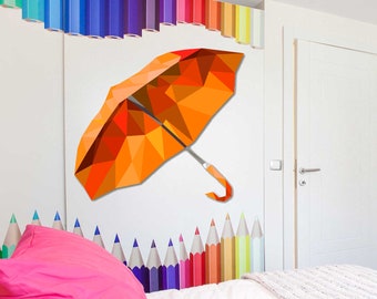 Umbrella Polygonal Wall Decal